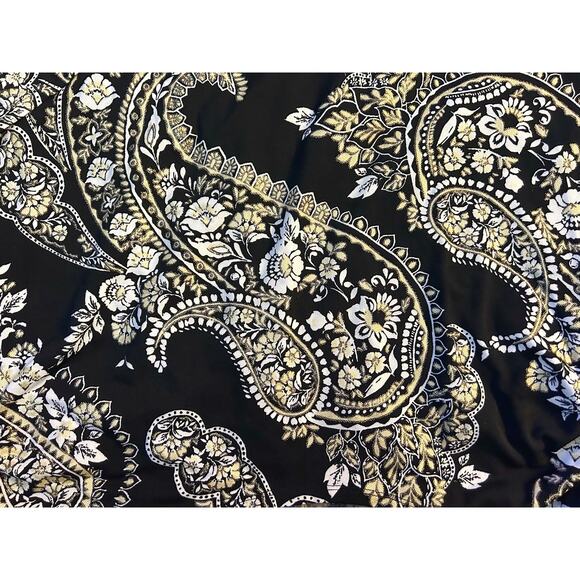JM Collection Black Gold Paisley Print Top Womens Size M NWT - Picture 6 of 9